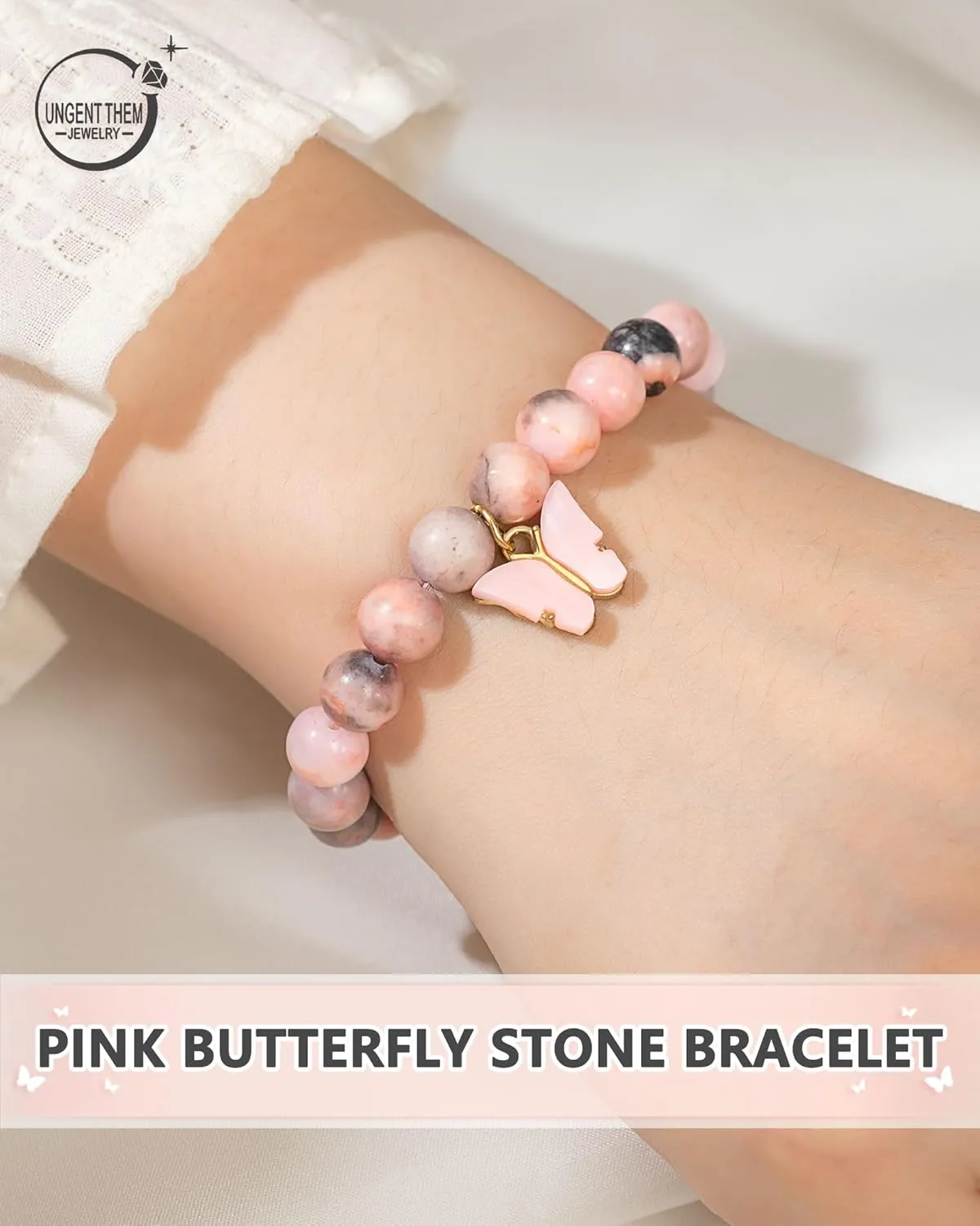 UNGENT THEM Butterfly Bracelets Inspirational Christian Religious Easter Gifts for Women Girls Friends