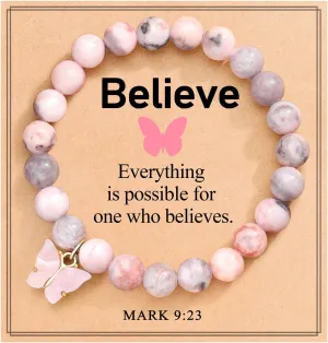 UNGENT THEM Butterfly Bracelets Inspirational Christian Religious Easter Gifts for Women Girls Friends