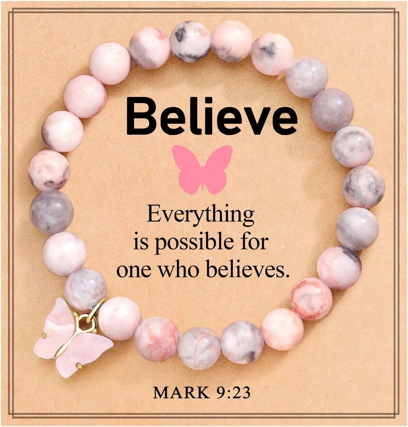 UNGENT THEM Butterfly Bracelets Inspirational Christian Religious Easter Gifts for Women Girls Friends