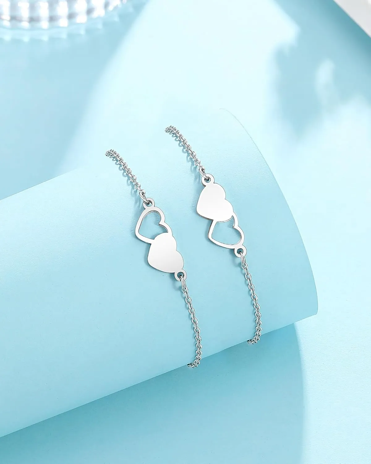 UNGENT THEM Connected By Heart Matching Bracelets Gifts for Sisters Mother Daughter Women Girls