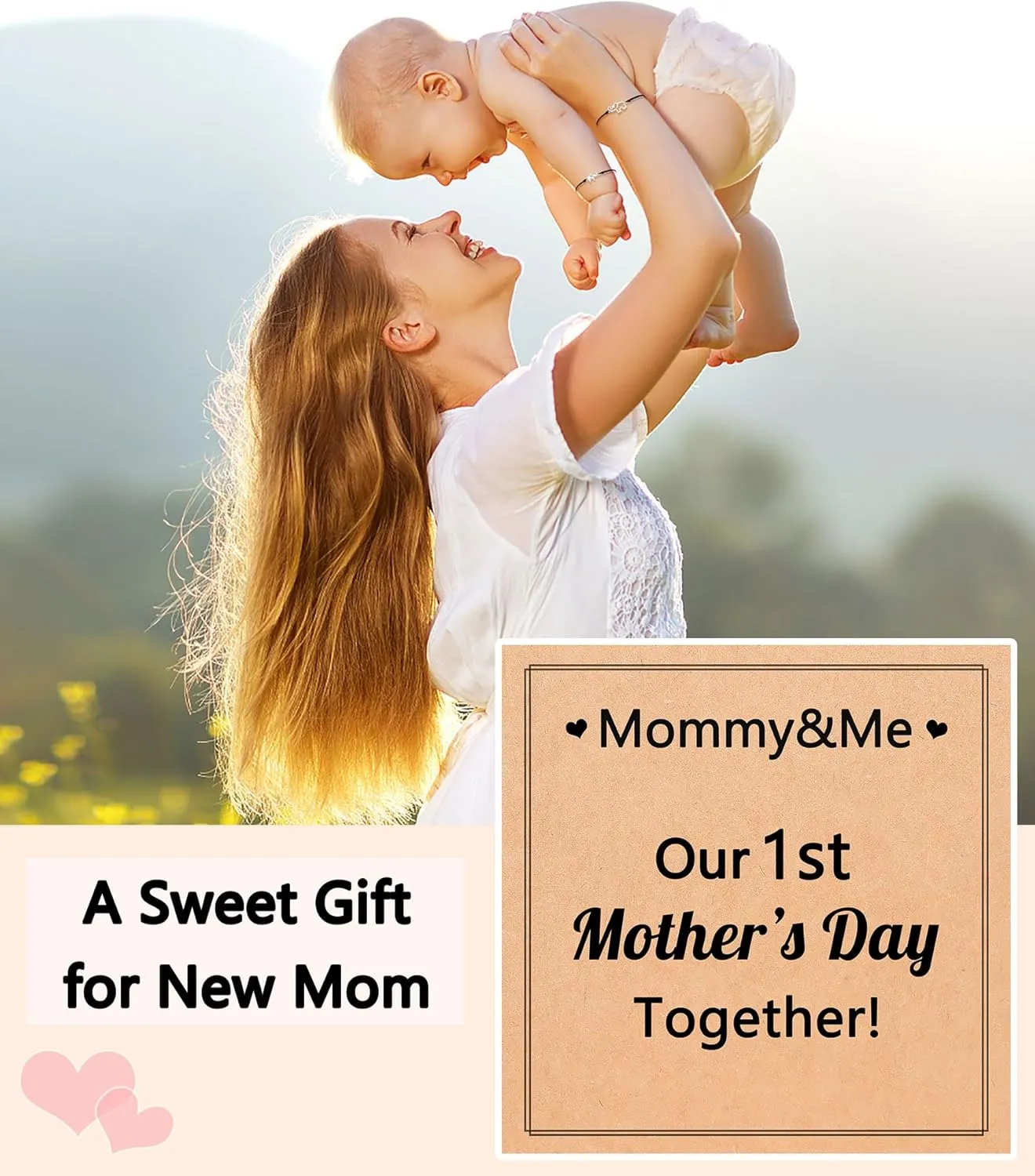 UPROMI First Mothers Day Gifts for Mommy and Me, Matching Bracelet for Mom Daughter Son