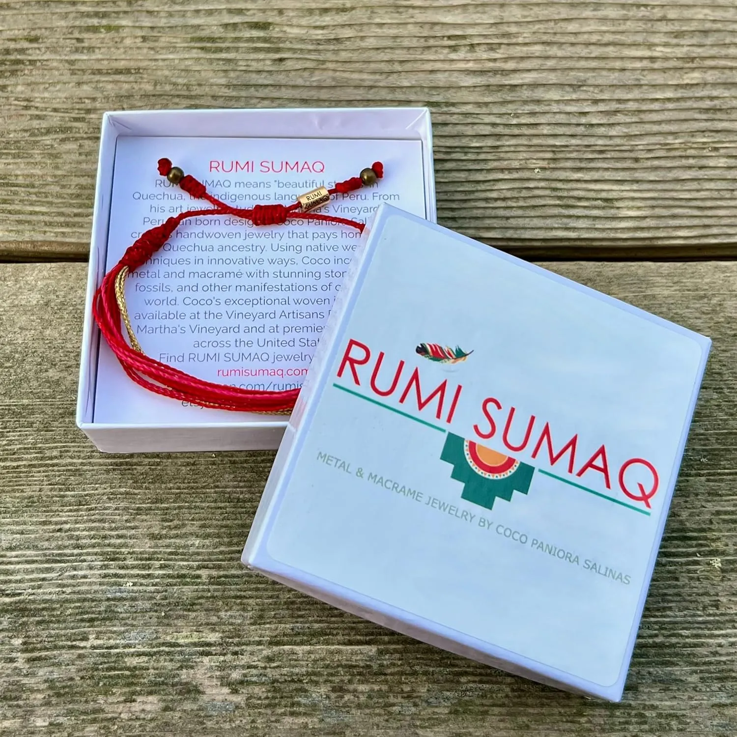 Valentine Bracelet Red Pink String with Metallic Gold Cord - Size Adjustable Galentine Gift Friendship Bracelets - Handmade Valentines Bracelet Jewelry Gift for Teenage Girls and Women by Rumi Sumaq
