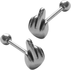 VALICLUD Tongue Ring Set Steel Tongue Jewelry for Men Women Punk Industrial Jewelry