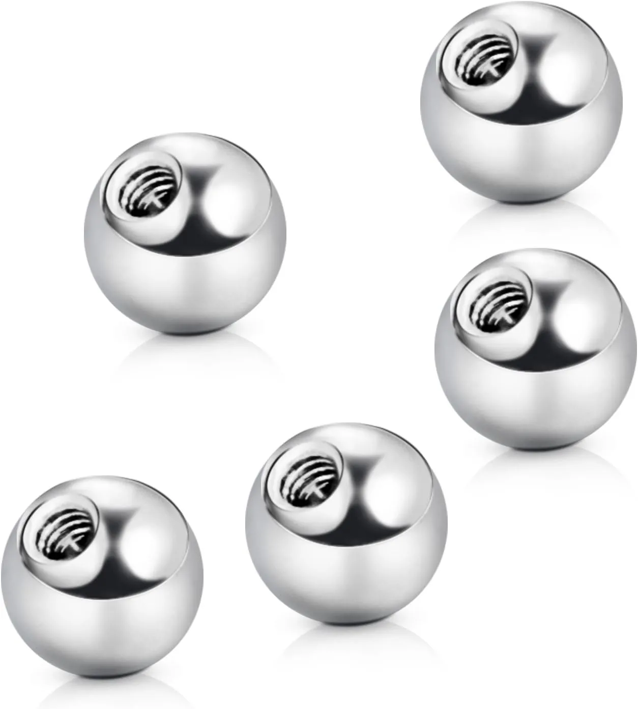 vcmart 16G 3mm Replacement Balls & 14G 5mm Piercing Balls Externally Threaded Nipple Industrial Tongue Belly Nose Lip Ear Piercing Barbell Parts
