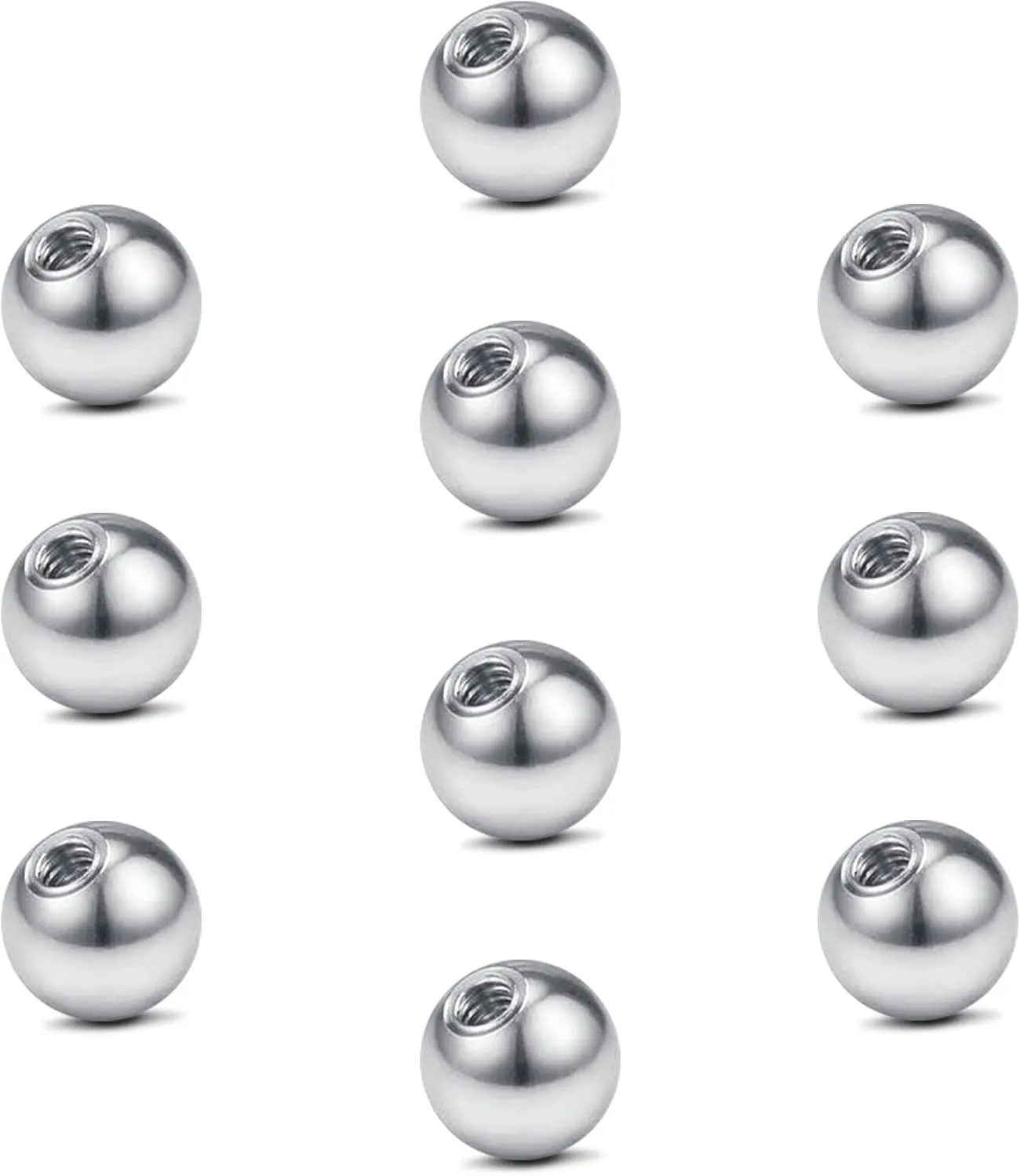 vcmart 16G 3mm Replacement Balls & 14G 5mm Piercing Balls Externally Threaded Nipple Industrial Tongue Belly Nose Lip Ear Piercing Barbell Parts