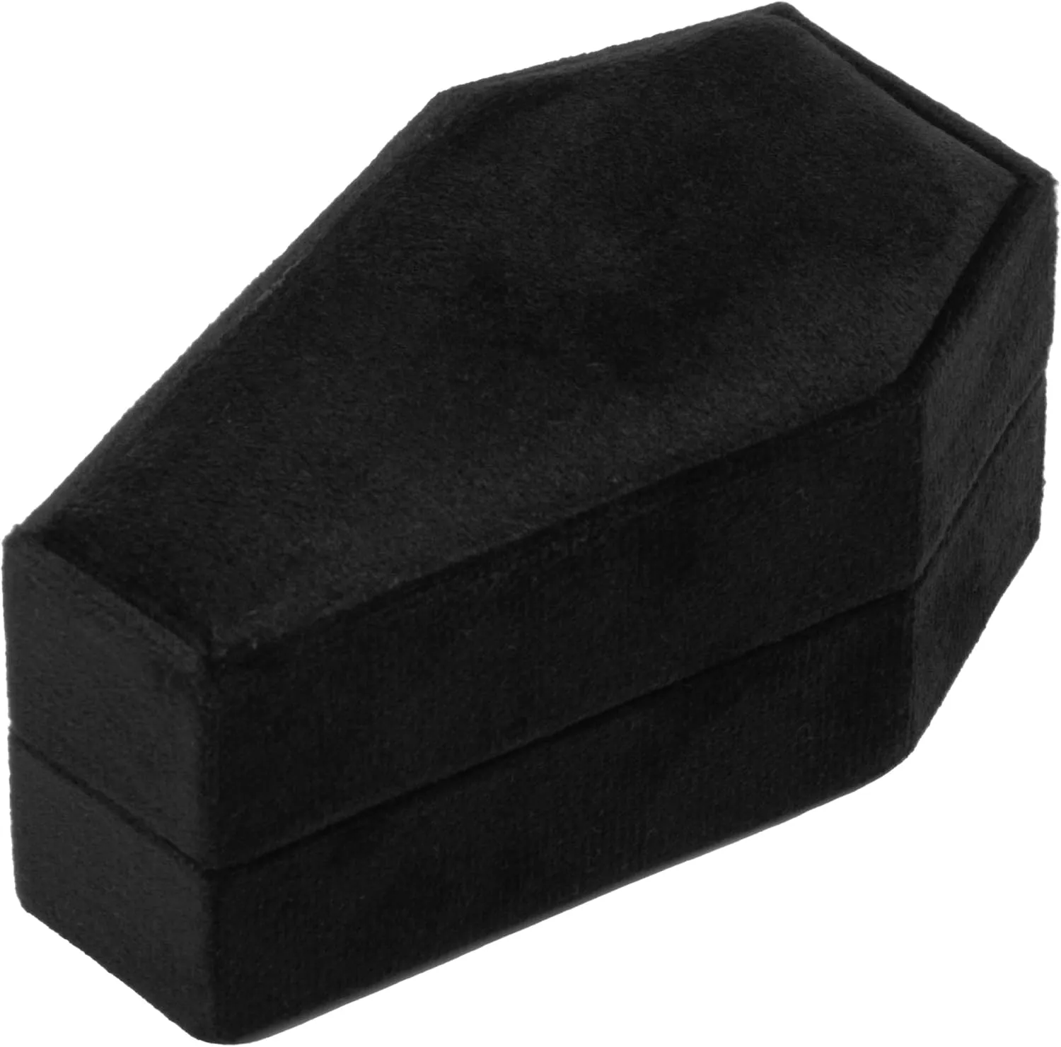 Velvet Coffin Ring Box Case Holder 3 Slots for Gothic Wedding Ceremony,Gothic Jewelry Organizer Decorations (Black and Red)