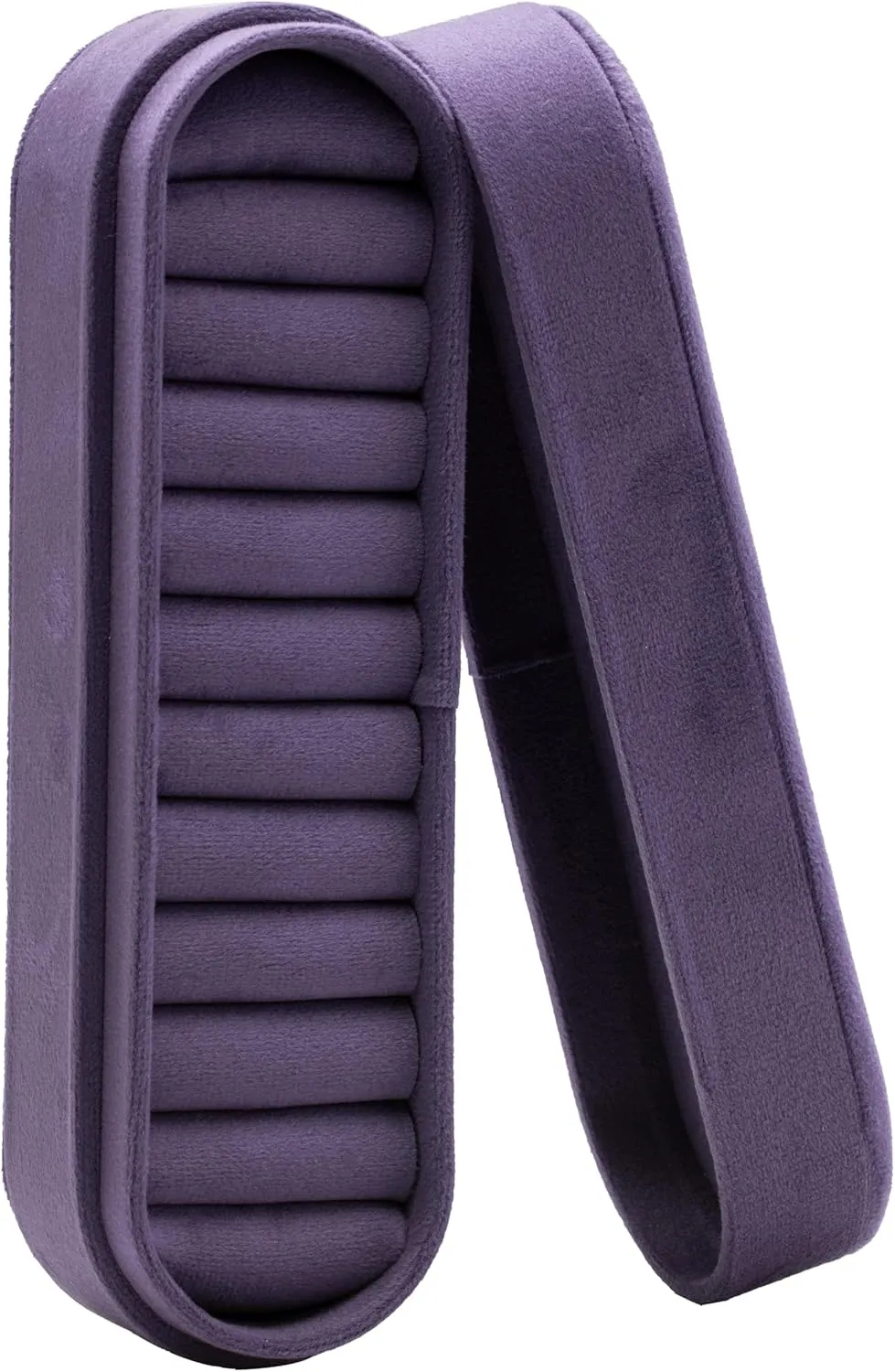 Velvet Small Multiple Ring Box Portable Organizer Display Storage Travel Case Jewelry Earring Holder for Wedding Birthday Christmas Day (Purple)