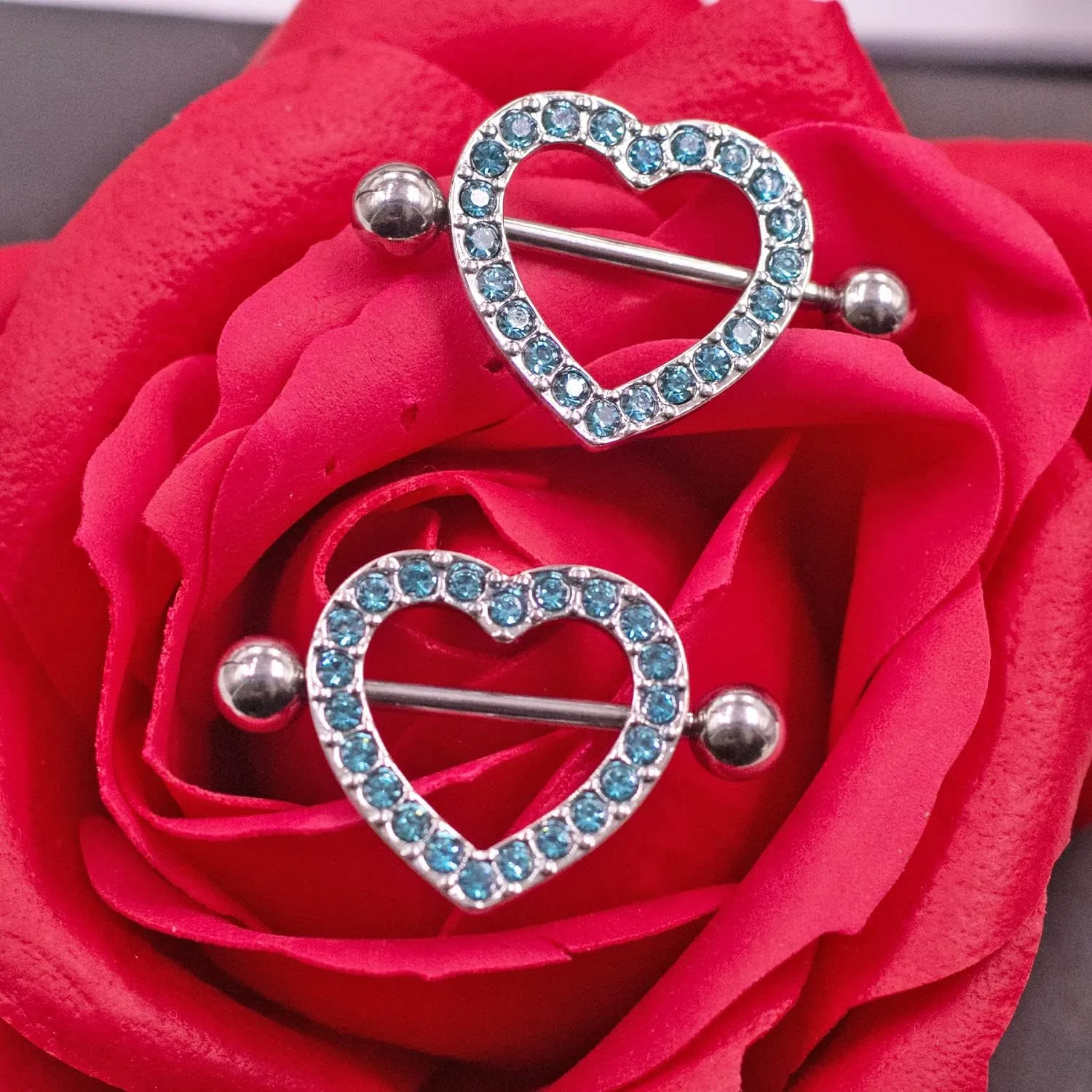 VERAMI 14G Stainless Steel Heart Nipple Rings and Barbell - Butterfly, Starlight Acrylic Ball, Tongue Rings for Women and Men