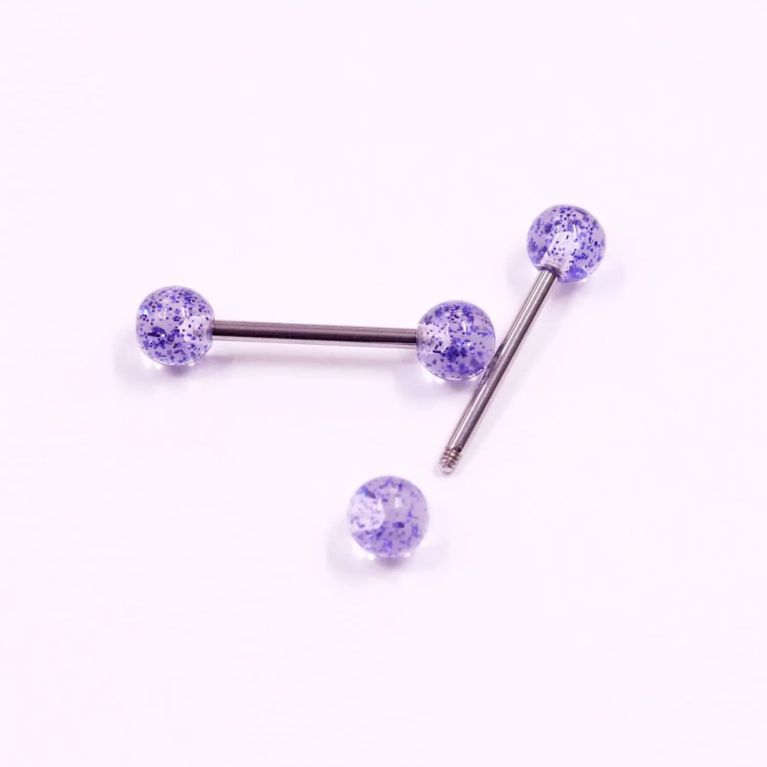 VERAMI 14G Stainless Steel Heart Nipple Rings and Barbell - Butterfly, Starlight Acrylic Ball, Tongue Rings for Women and Men