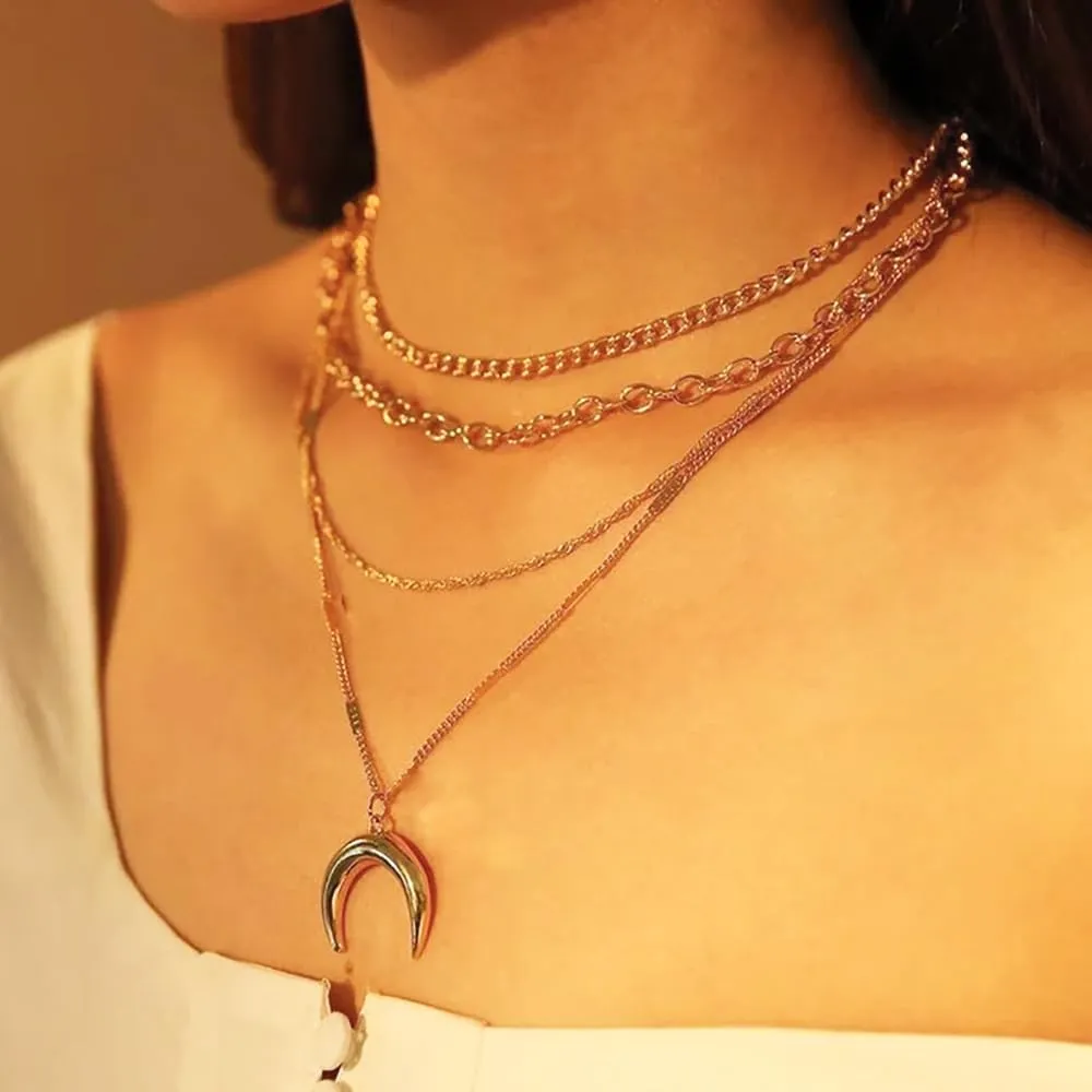 Vivian&CD Gold Layered Choker Necklaces Set for Women, Dainty Gold Paperclip Link Chain Necklace Stackable Herringbone Simple Necklace for Women Jewelry Gift