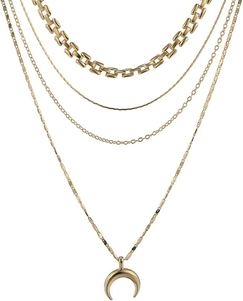 Vivian&CD Gold Layered Choker Necklaces Set for Women, Dainty Gold Paperclip Link Chain Necklace Stackable Herringbone Simple Necklace for Women Jewelry Gift