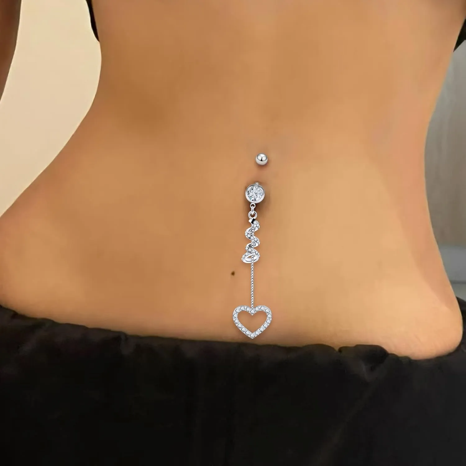 Vsnnsns 14G Clicker Belly Button Ring Piercing Jewelry 316L Stainless Surgical Steel Diamond CZ Navel Rings Clear CZ Clip Belly Button Ring Piercing Jewelry for Women Men 14 Gauge 10MM 12MM