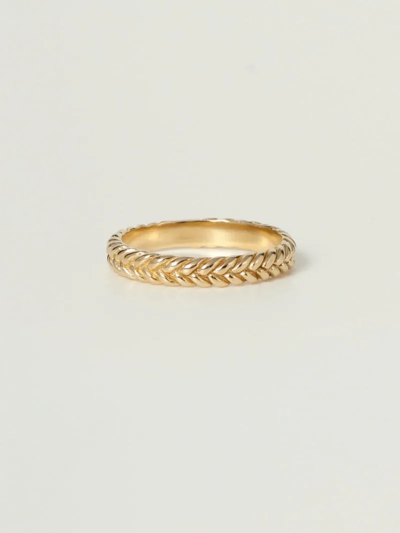 Wheat Ring Small | 9k Gold