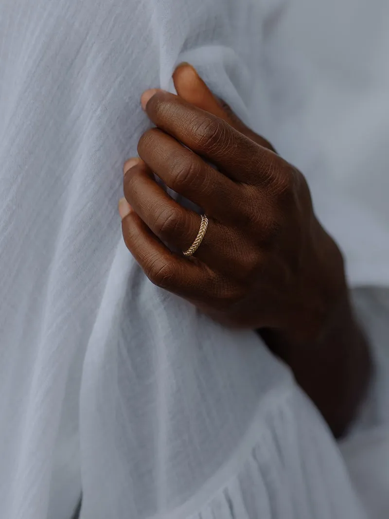 Wheat Ring Small | 9k Gold