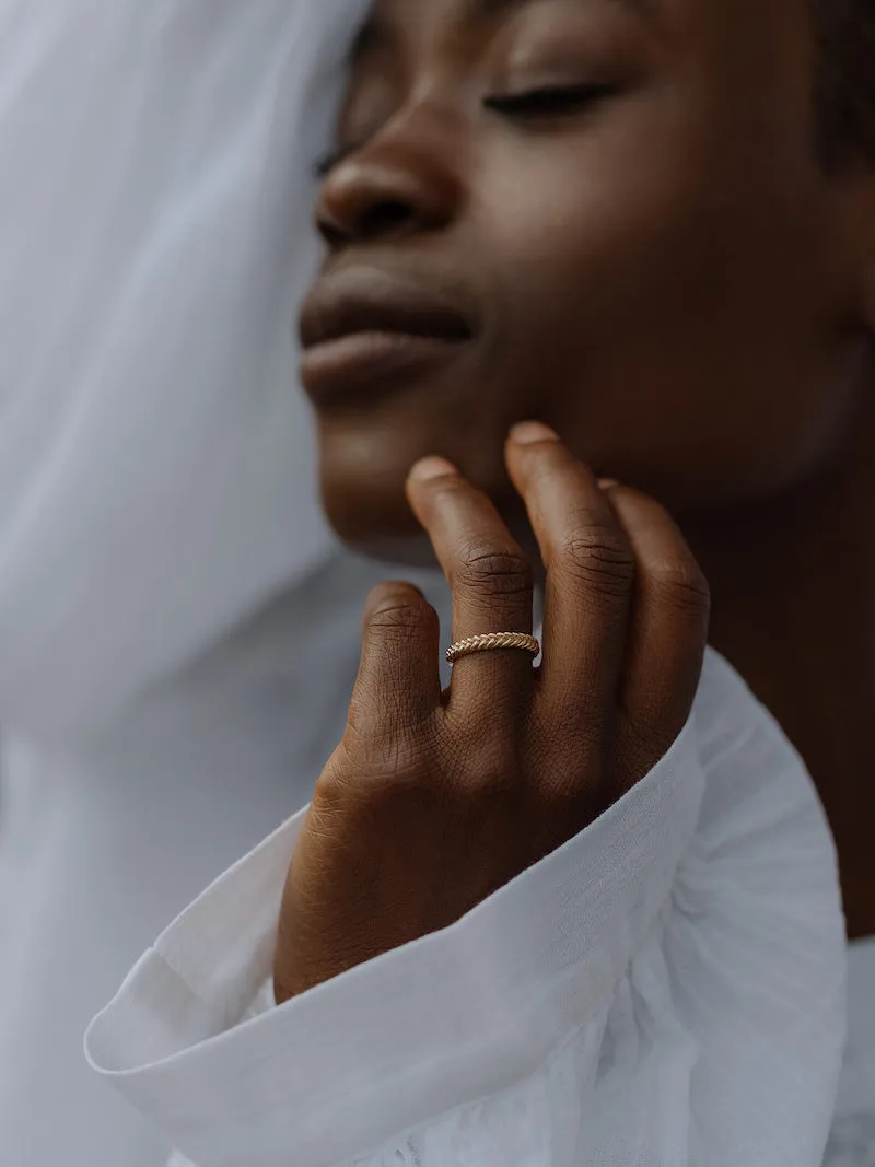 Wheat Ring Small | 9k Gold
