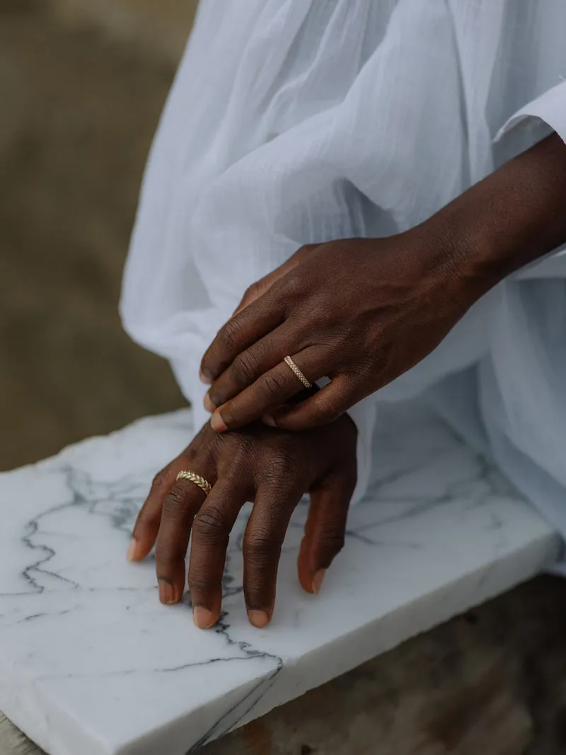 Wheat Ring Small | 9k Gold