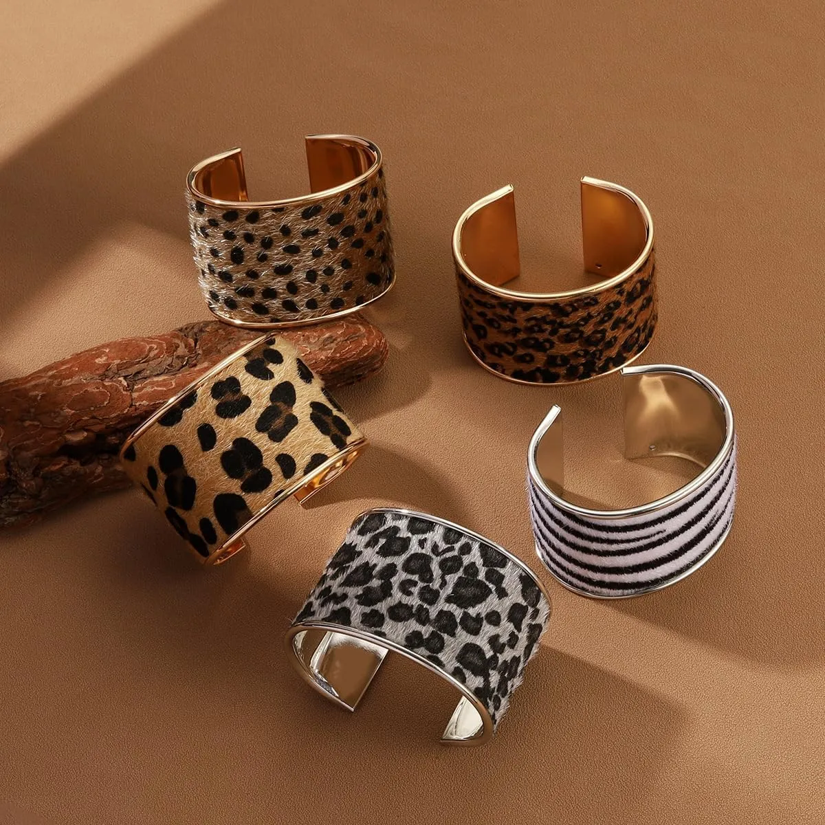 Wild Leopard Cuff Bracelet Gold Open Bangle Bracelets for Women Fashion Jewelry