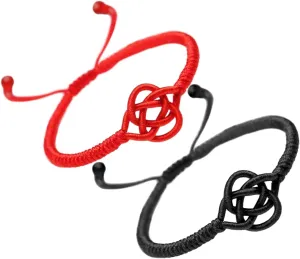 Women Men Handmade Mandala Flower Chinese Knot Black Red Rope Braided Couple Bracelets Lucky String Feng Shui Bracelet Distance Friendship Love Jewelry Gifts