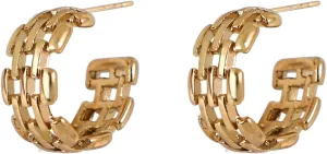 XZE 14K Gold Plated Hoop Earrings for Women, Braided Gold Hoop Earrings, Lightweight Chunky Twisted Hoop Earrings - Thick gold Hoop Earrings for Women