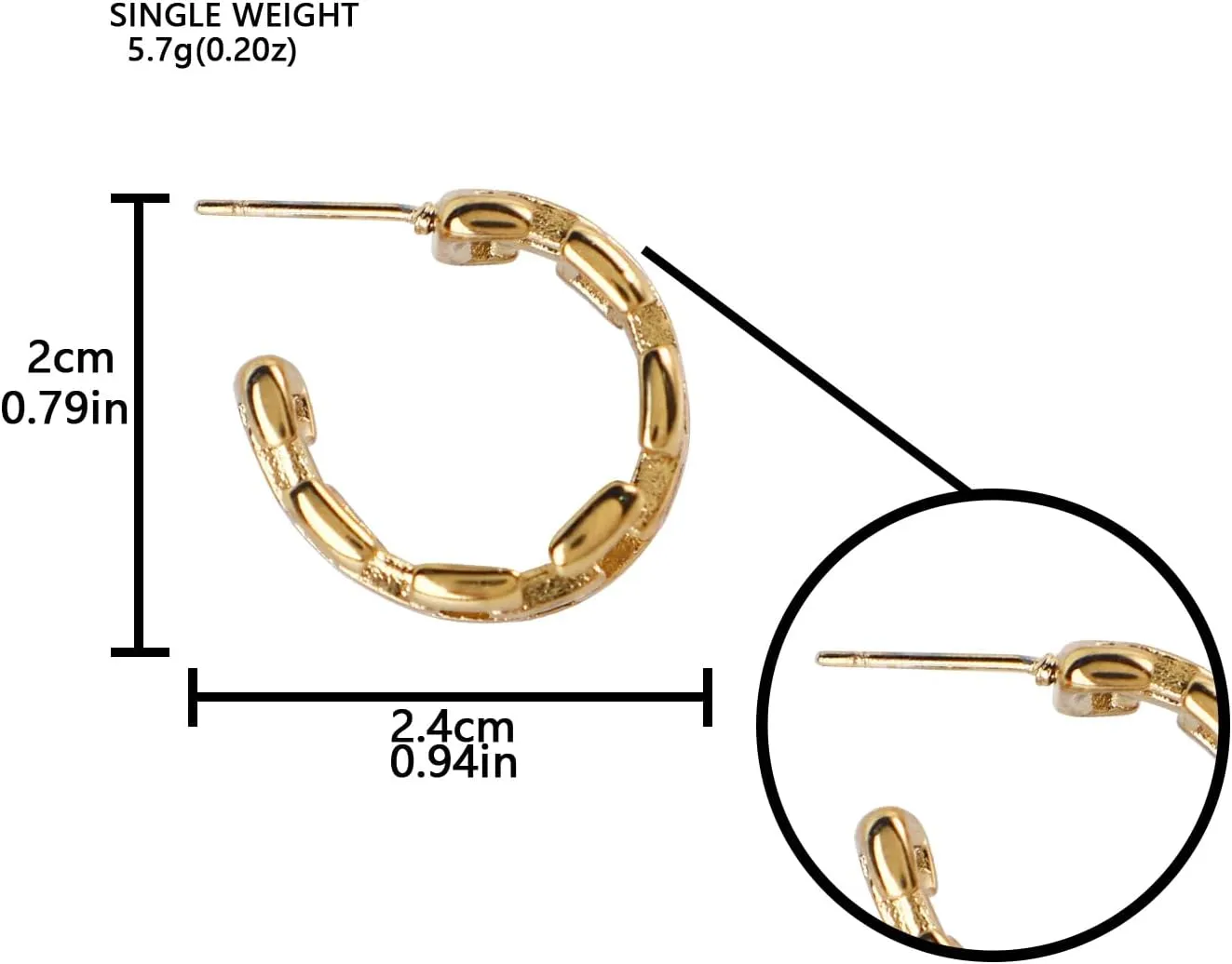XZE 14K Gold Plated Hoop Earrings for Women, Braided Gold Hoop Earrings, Lightweight Chunky Twisted Hoop Earrings - Thick gold Hoop Earrings for Women