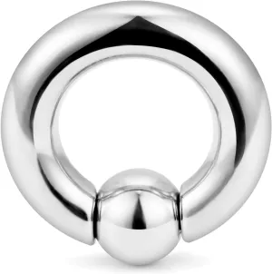 Yaalozei 00G Septum Rings Ear Gauges Surgical Stainless Steel Silver Large Big Wide Septum Nose PA 00Gauge Earring Gauges Hoop Plug Tunnel Septum Ring Piercing Kit Set Jewelry Women Men 5/8 Inch 16mm