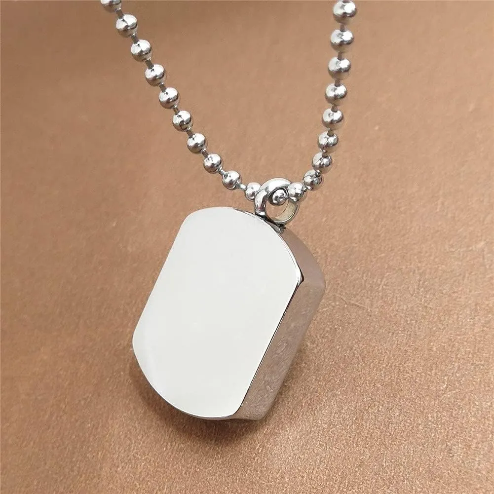 ZKXXJ Memorial Cremation - Deer Sign Urn Necklaces for Human Pets Ashes Personalized Stainless Steel Custom Engraving Pendant Necklace Keepsake Jewelry with Filling Tool