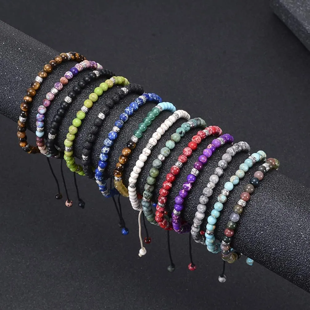 ZOSOJONA Women Handmade Boho Wrap Bracelets Natural Stone Variety Beads Strand Bracelet