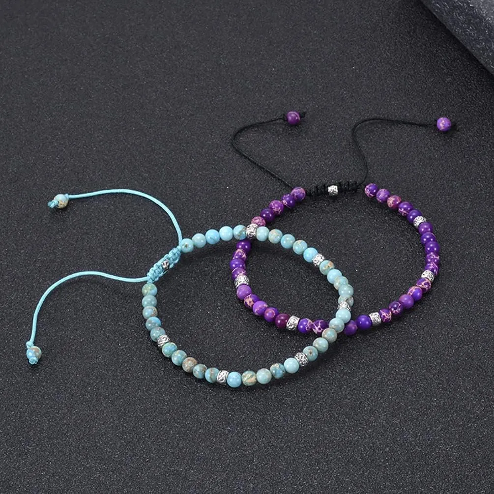 ZOSOJONA Women Handmade Boho Wrap Bracelets Natural Stone Variety Beads Strand Bracelet