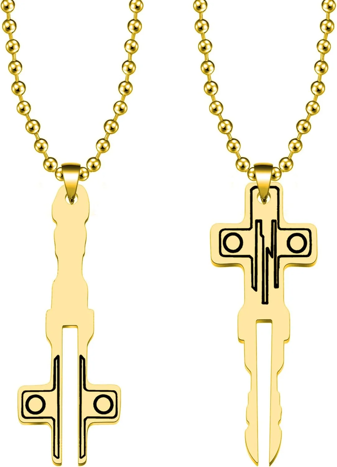 Zuo Bao The Entity Inspired Gift Cruciform AI Key Matching Pendant Necklaces for Couple MIF Fans Gifts
